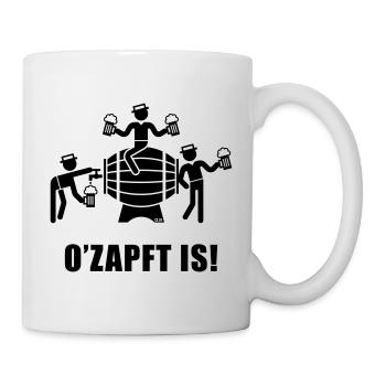 O’Zapft Is! (Bier / Bierfass / Team) - Tasse - Weiß - Rechts