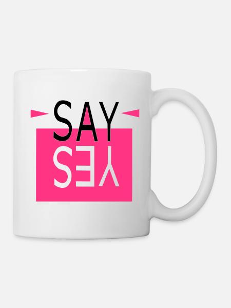 SAY YES orange - Mug - white
