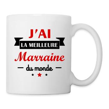 J'ai la meilleure marraine du monde, cadeau bébé - Mug blanc - blanc - Droite