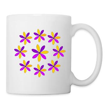 Blütenkranz Blüten Blumen Blumenkranz Blumenmotiv - Tasse - Weiß - Rechts