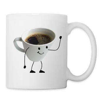 kaffee mit gesicht - Tasse - Weiß - Rechts