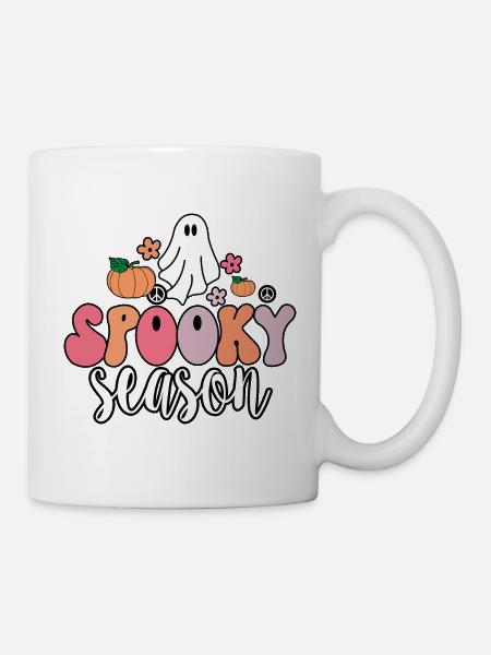 Groovy Ghost Spooky Season T-Shirt - Tasse - Weiß