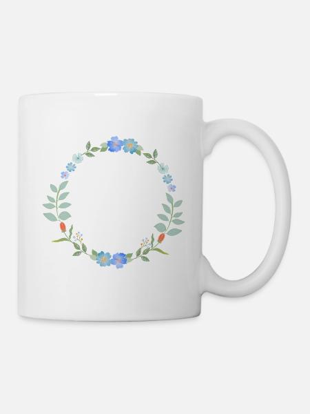 Blumenkranz - Tasse - Weiß