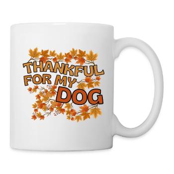 Reconnaissant pour mon chien Chien Automne Gratitude - Mug blanc - blanc - Droite