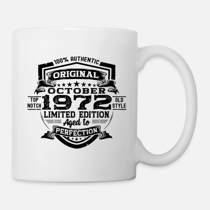 Original Octobre 1972 50th Birthday Gift Cool - Mug blanc - blanc