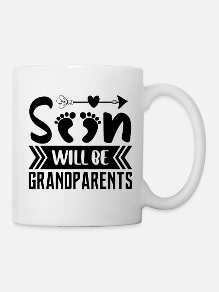 Nous serons bientôt grands-parents, nous serons grand-mère et grand-père - Mug blanc - blanc