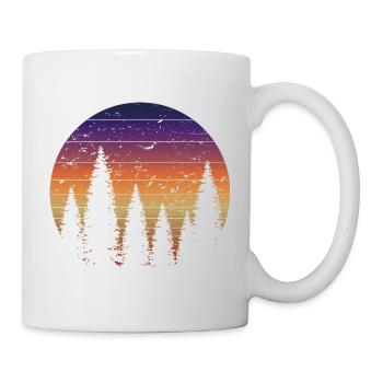 Retro Forest Mountains Hiking Adventure Outdoor - Mug - white - Right