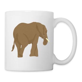 Elefant braun, Afrikanische Tiere - Tasse - Weiß - Rechts