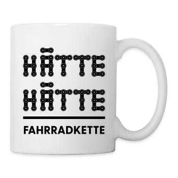 Hätte hätte Fahrrad Kette - Tasse - Weiß - Rechts