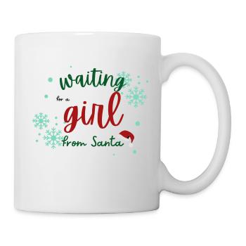 Waiting for a girl from Santa Weihnachtswunsch - Tasse - Weiß - Rechts