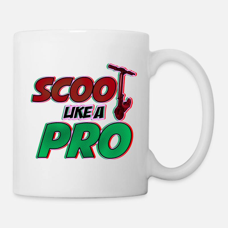 Scoot comme un Pro! Cadeau cool pour les scooters cascadeurs - Mug blanc - blanc