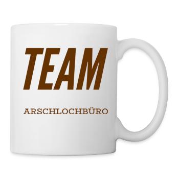 TEAM A-lochbüro. Lustiges T-Shirt für ein Büro : ) - Tasse - Weiß - Rechts
