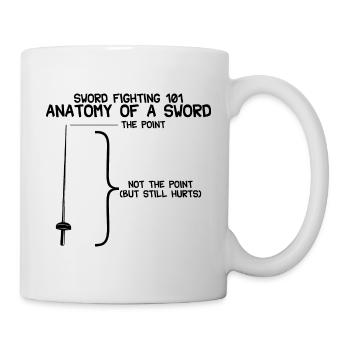 Combat à l’épée 101 Anatomie d’une épée - Mug blanc - blanc - Droite