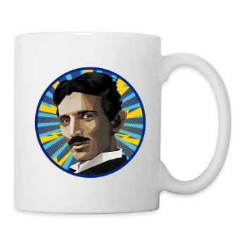 Nicola Tesla Popart - Tasse - Weiß - Rechts