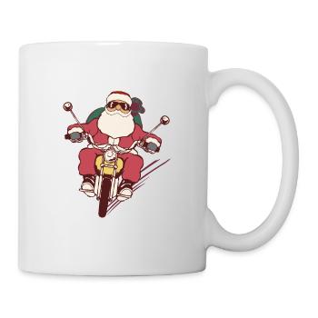 Santa Biker Christmas Costume for Bikers - Mug - white - Right