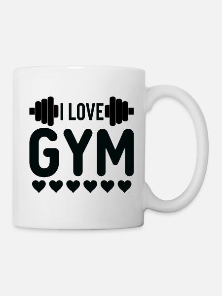 I Love Gym Herzen - Tasse - Weiß
