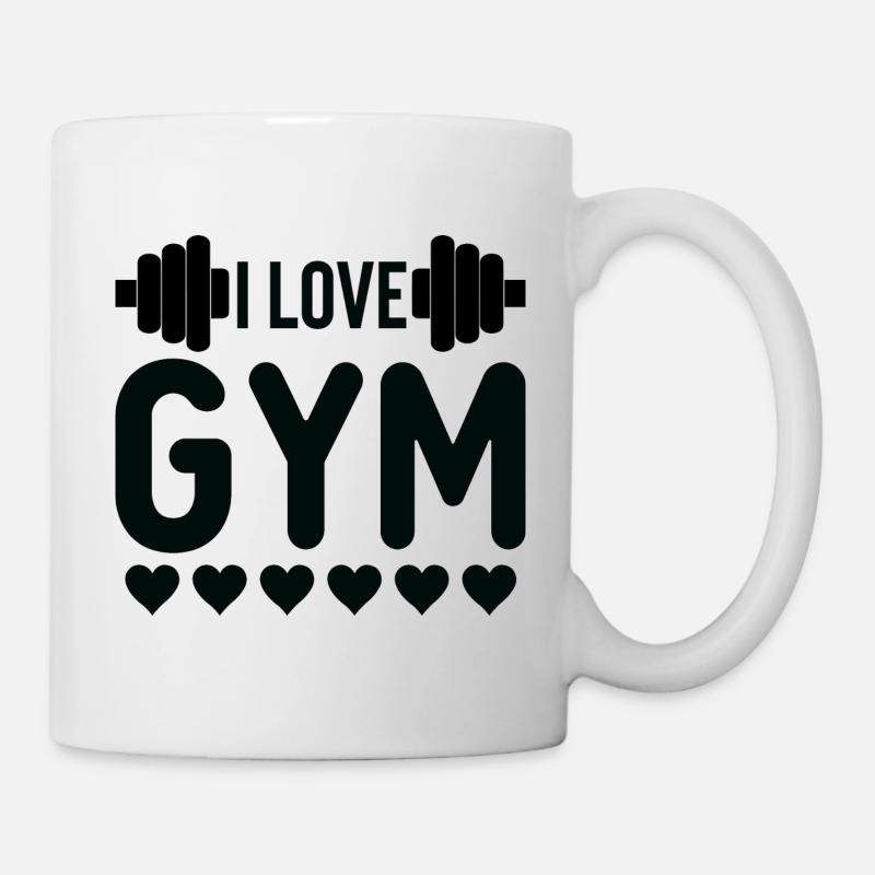 I Love Gym Herzen - Tasse - Weiß