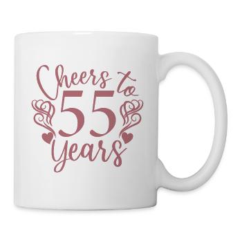 Cheers To 55 Years 55th Birthday Anniversary - Mug - white - Right