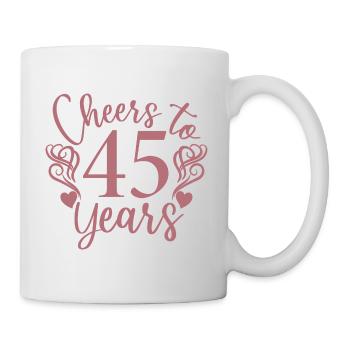 Cheers To 45 Years 45th Birthday Anniversary - Mug - white - Right