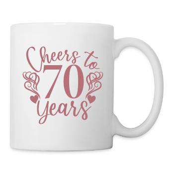 Cheers To 70 Years 70th Birthday Anniversary - Mug - white - Right