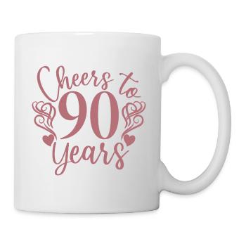 Cheers To 90 Years 90th Birthday Anniversary - Mug - white - Right