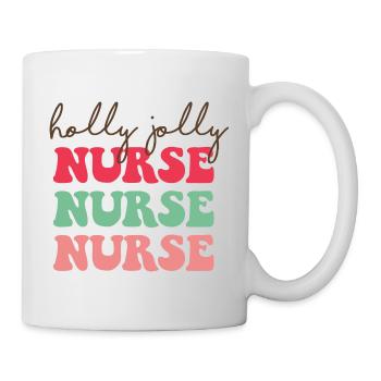 Holly Jolly Nurse - Weihnachten - Tasse - Weiß - Rechts