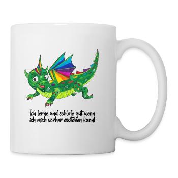 Generator Motiv Drache - gut lernen und schlafen - Tasse - Weiß - Rechts