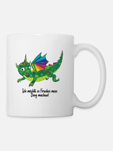 Manifestor Motiv Drache - in Frieden etwas tun - Tasse - Weiß