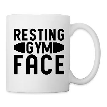 Resting Gym Face - Fitness Spruch - Tasse - Weiß - Rechts