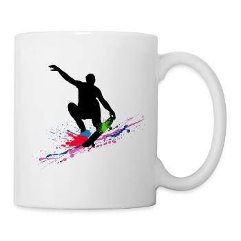 Skater / Skateboard / Malkunst - Tasse - Weiß - Rechts