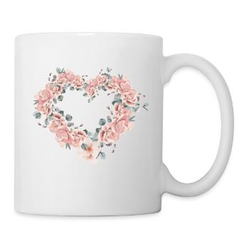 Heart of flowers - Mug - white - Right