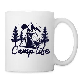 Camping Wohnmobil Van Vintage im Wohnwagen Caravan - Tasse - Weiß - Rechts