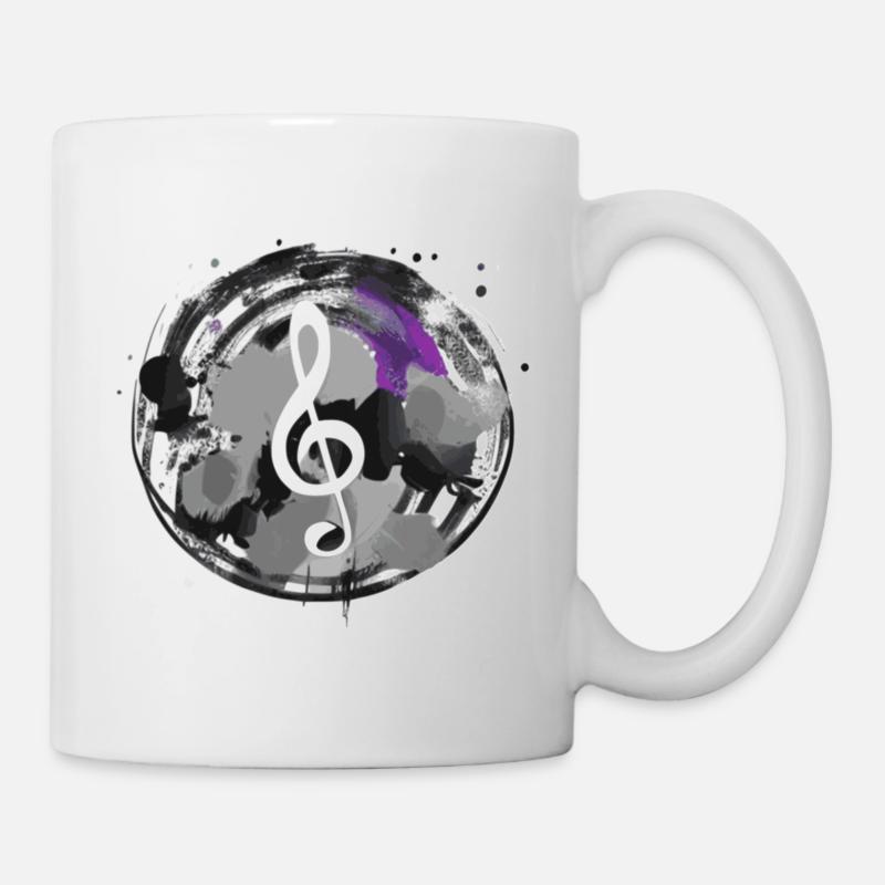 weißer Notenschlüssel - Tasse - Weiß