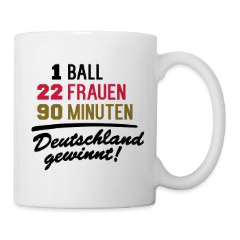 Deutschland gewinnt (Frauenfußball) - Tasse - Weiß - Rechts