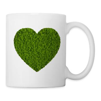 Moos Herz Natur Liebe - Tasse - Weiß - Rechts