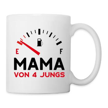 MAMA 4 SÖHNE MUTTERTAG MUTTER VIER JUNGEN - Tasse - Weiß - Rechts