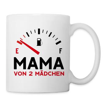 MAMA 2 TÖCHTER MUTTERTAG MUTTER ZWEI MÄDCHEN - Tasse - Weiß - Rechts
