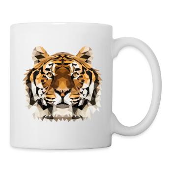 Tiger Head | Polygon Tiger Head | Tiger geometrical - Mug - white - Right