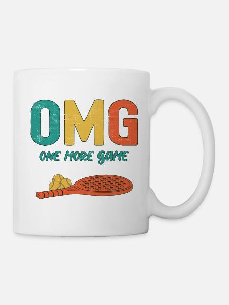 OMG One More Game Funny Padel Tennis Racket - Mug - white