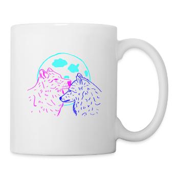 Wölfe Mond - Tasse - Weiß - Rechts