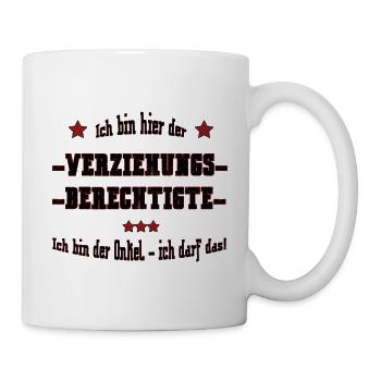 Verziehungsberechtigtern - ich bin der Onkel - Tasse - Weiß - Rechts