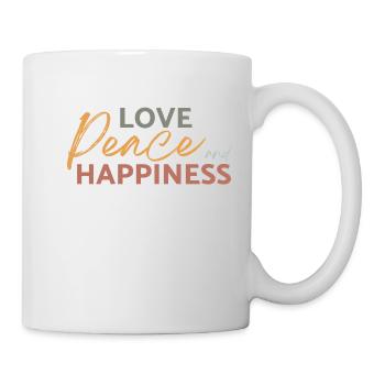 love peace happiness - Tasse - Weiß - Rechts