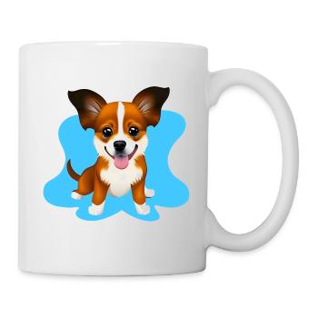 Papillon Cartoon Dog - Mug blanc - blanc - Droite