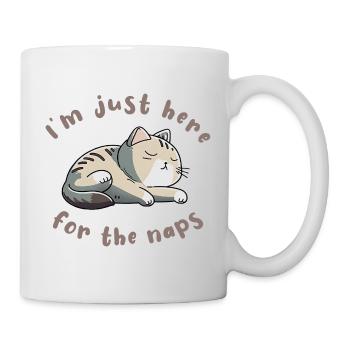 Schlafende Katze Nickerchen Spruch Kätzchen Faul - Tasse - Weiß - Rechts
