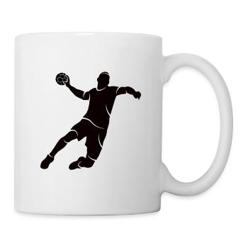 Handballspieler Handball Silhouette Handballer - Tasse - Weiß - Rechts