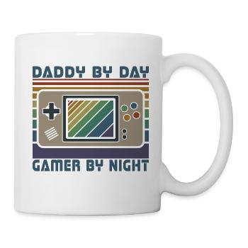 Daddy By Day Gamer By Night, Funny Gamer Dad - Mug - white - Right