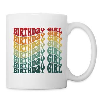 Anniversaire Fille Groovy Rétro Vintage Anniversaire - Mug blanc - blanc - Droite