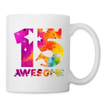 GÉNIAL 15ÈME ANNIVERSAIRE LICORNE 15 ANS - Mug blanc - blanc - Droite