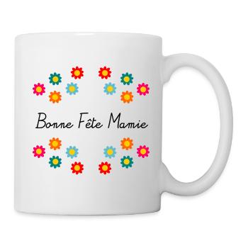 MAMIE. FÊTE DES MÈRES. BONNE FÊTE MAMIE. JE T'AIME - Mug blanc - blanc - Droite
