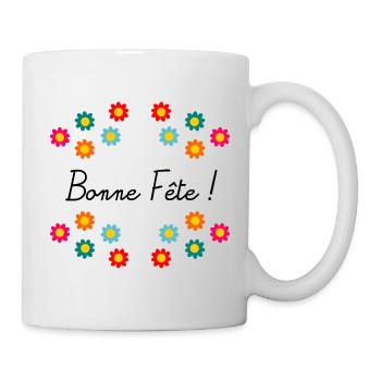 MAMIE. FÊTE DES MÈRES. BONNE FÊTE MAMIE. JE T'AIME - Mug blanc - blanc - Droite